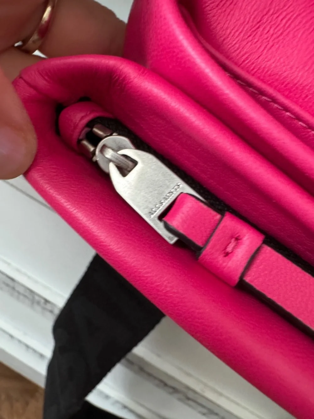 All Saints Ezra Quilted Crossbody Bag Purse Pink Black Logo‎